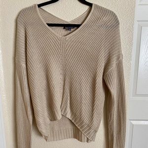High low ivory sweater